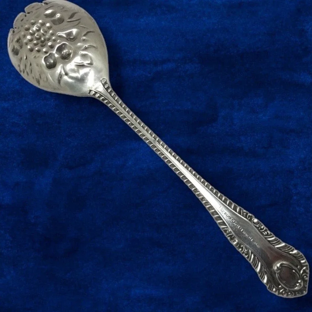 J L Sheffield Silverplate SSD11 Solid Serving Fork-Made In England-Fruit-EPNS
